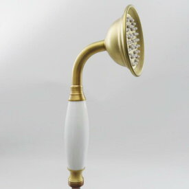 シャワーヘッド アンティーク レトロ 手持ち ハンドヘルド ヨーロピアン 欧風 真鍮製 ブラス シングルスプレー レインシャワー 浴室 バスルーム 交換 部品