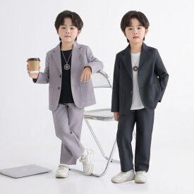 スーツ キッズ 男の子 子供用 フォーマル セットアップ 英国風 結婚式 フラワーボーイ 発表会 誕生日 七五三 卒園式 入学式 ジャケット パンツ 春秋 ポリエステル混