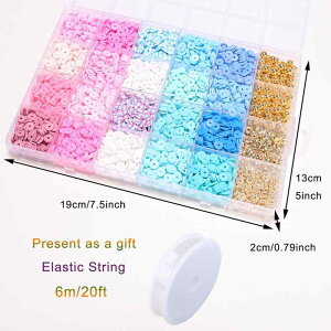 DIY�L�b�g �|���}�[�N���C �J���t�� ���ی^�r�[�Y 6mm �A�N�Z�T���[�p�[�c �n���h���C�h�f�� �u���X���b�g �l�b�N���X 24�����[�P�[�X�t�� ��|�ޗ��Z�b�g