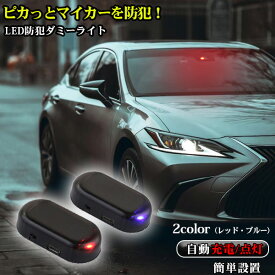 ＼ 6/4～楽天スーパーSALE ／ ダミーセキュリティ led 点滅 ライト 車 防犯 ライト グッズ ソーラーライト 送料無料 1000円ポッキリ LED 点滅 盗難防止 太陽光 自動充電 ソーラー 夜間 警戒灯 コスパ 安い 自動切替 発電 置くだけ レッド ブルー 車上荒らし