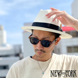 ニューヨークハット パナマフェドラ 2078 ストローハット ナチュラル 中折れハット Panama Fedora つば広 正規取扱い メンズ ブランド NEW YORK HAT