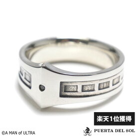 プエルタデルソル PUERTA DEL SOL ウルトラセブン コラボ リング TYPE-2 指輪 7号～23号 シルバー950 ブラックダイヤモンド メンズ ブランド