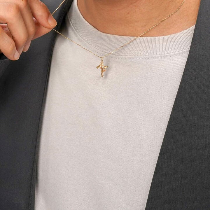 楽天市場】ライオンハート クロス＆クラウン プチネックレス K10  