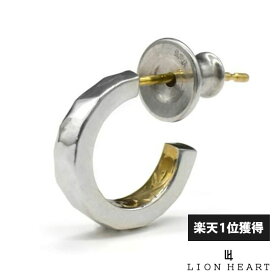ライオンハート プルメリア G型 フープピアス シルバー925 片耳用 1点売り メンズ ブランド LION HEART