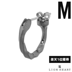 ライオンハート クロッシング ピアス ツイスト シルバー925 ブラック Mサイズ 黒 片耳用 1点売り メンズ ブランド LION HEART