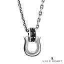 ライオンハート ラック ラージ ネックレス シルバー925 ブラックジルコニア ホースシュー 馬蹄 メンズ ブランド LION HEART