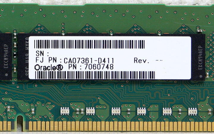 楽天市場】7060748 Oracle Corporation 8GB DDR3-1600 PC3L-12800R ECC 