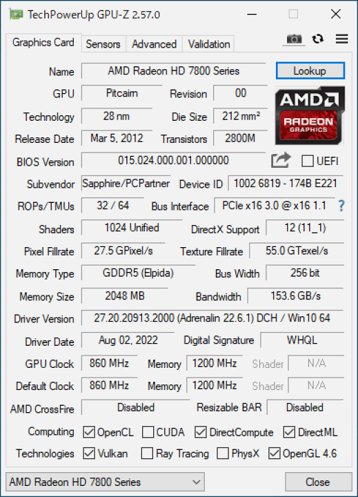 楽天市場】SAPPHIRE Technology Radeon HD 7850 2048MB DVI-D