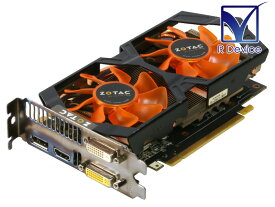 ZOTAC GeForce GTX 760 2GB DVI-I/DVI-D/HDMI 1.4a/DisplayPort 1.2 PCI Express 3.0 x16 ZT-70405 TwinCooler【中古ビデオカード】