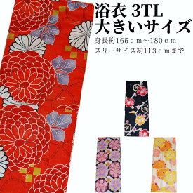 浴衣 大きいサイズ レディース ふくよか 綿 ゆかた ゆったり 女性 ゆとり 女性用 単品 女性浴衣 浴衣単品 変わり生地 女物 レトロ 古典柄 大人 花火大会 祭 かっこいい 夏祭り 花火 3L トール 3TL サイズ 黒 白 朱