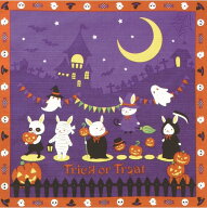 【 風呂敷 タペストリー 】 トリックオアトリート 綿 小風呂敷（約50cm巾）[ ハロウィン タペストリー 風…