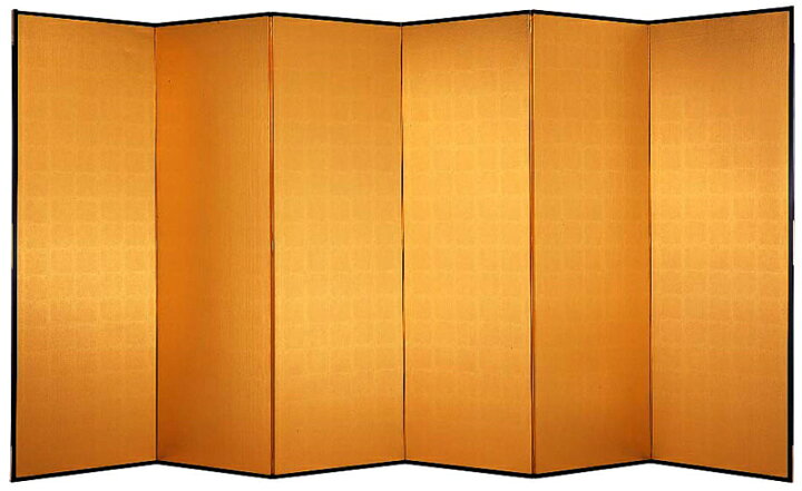 楽天市場】国産 【送料無料】金屏風 6尺6曲 SLタイプ 新洋金絹目金紙 
