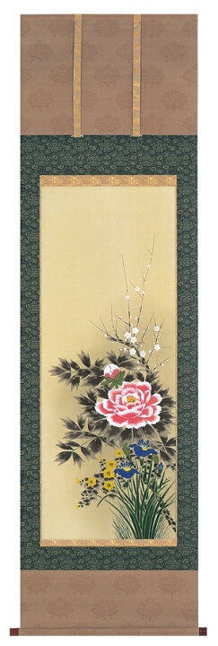 楽天市場】掛け軸 販売 年中 花鳥 四季草花 （山下 友月） 掛軸 送料 