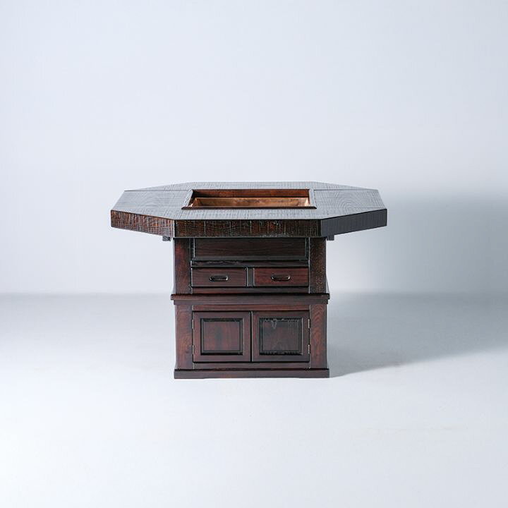2/28 18:00締め切り 美品・炉がある和風机 椅子付きレア