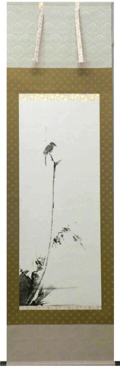 楽天市場】掛け軸 宮本武蔵 枯木鳴鵙図（複製画）掛軸（かけじく  