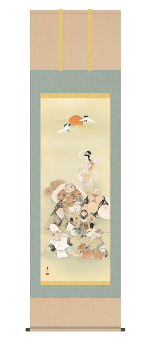 楽天市場】掛け軸 掛軸(かけじく)販売専門店[尺五立]七福神(榎本 東山 