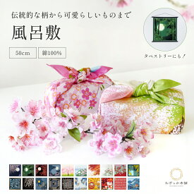 風呂敷 50cm 自遊布 中巾 綿100% シャンタン 四季 春夏秋冬 うさぎ 七宝 京都 洛中洛外図 月見 夜桜 しだれ桜 日本製