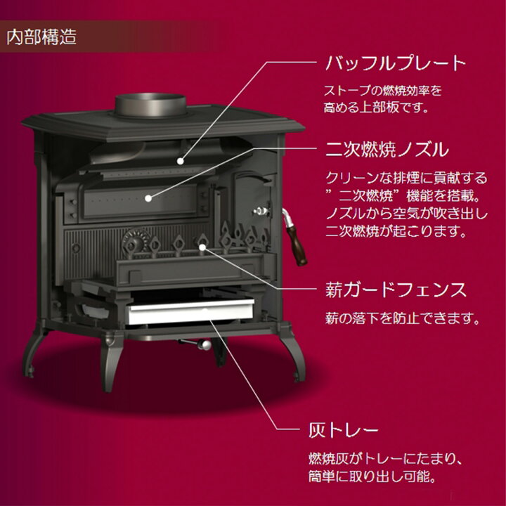 楽天市場】薪ストーブ 鋳物製 HTC-60TX HONMA ホンマ製作所 暖房面積40 