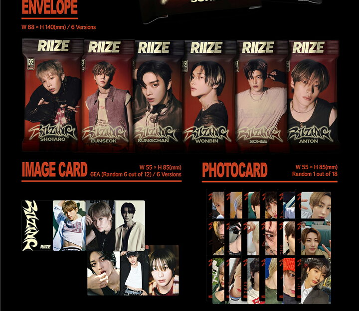 楽天市場】RIIZE - RIIZING / 1ST MINI ALBUM ( Photo Pack Ver. ) (QR 