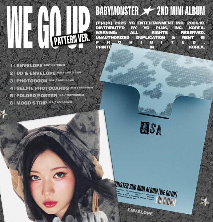 楽天市場】BABYMONSTER ベイビーモンスター WE GO UP / 2nd MINI ALBUM BABYMONSTER ベビモンwe go up アルバムローラ
