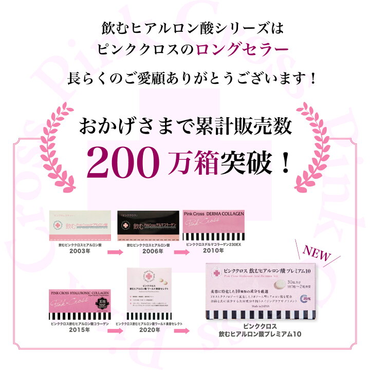 楽天市場】ピンククロス 飲むヒアルロン酸 プレミアム10 高純度 
