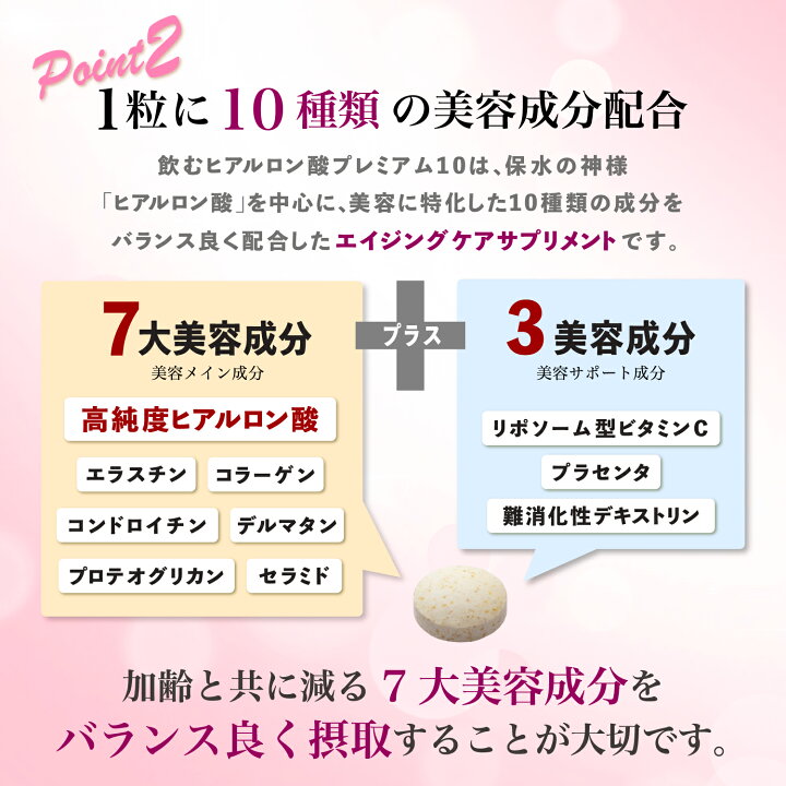 楽天市場】ピンククロス 飲むヒアルロン酸 プレミアム10 高純度 