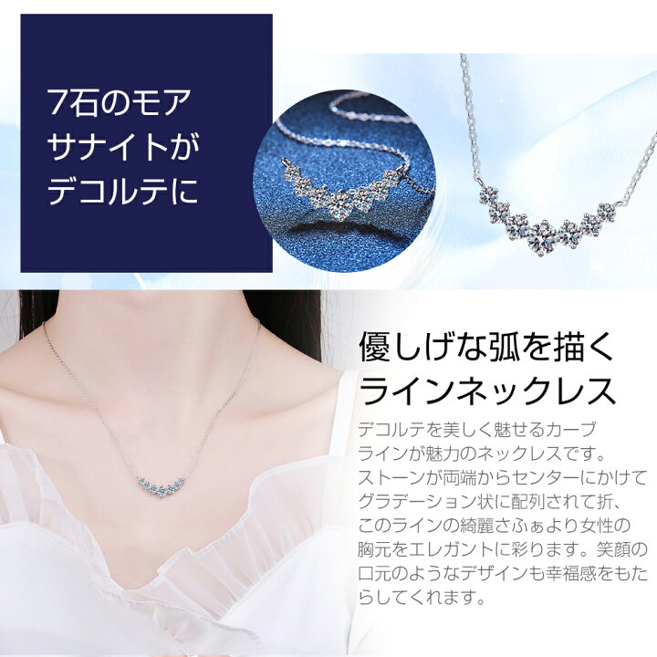 楽天市場】モアサナイト ネックレス レディース ラインネックレス 