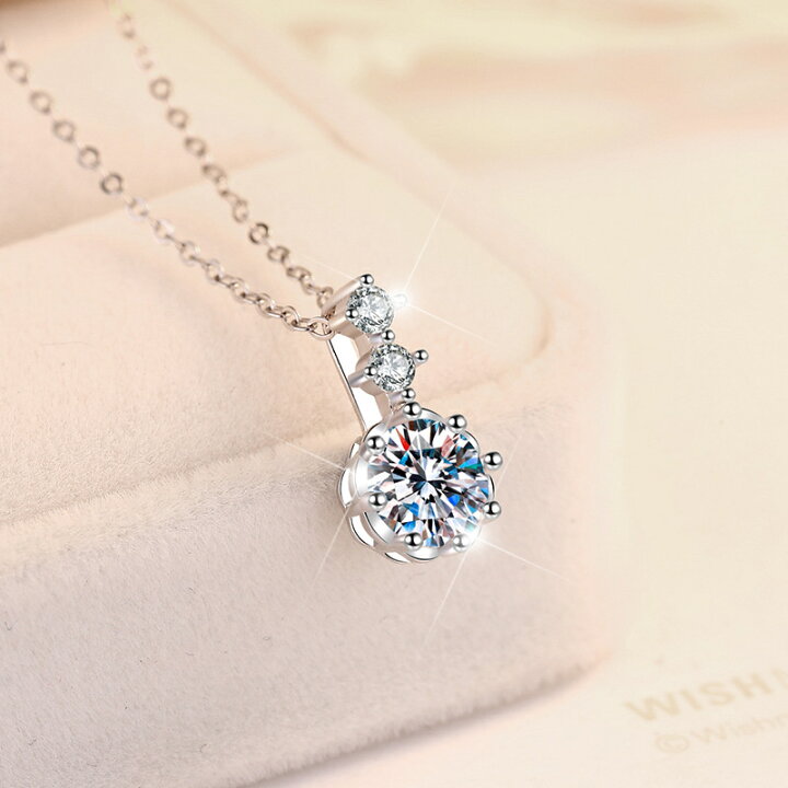 楽天市場】モアサナイト ネックレス レディース 豪華 1ct プラチナ  