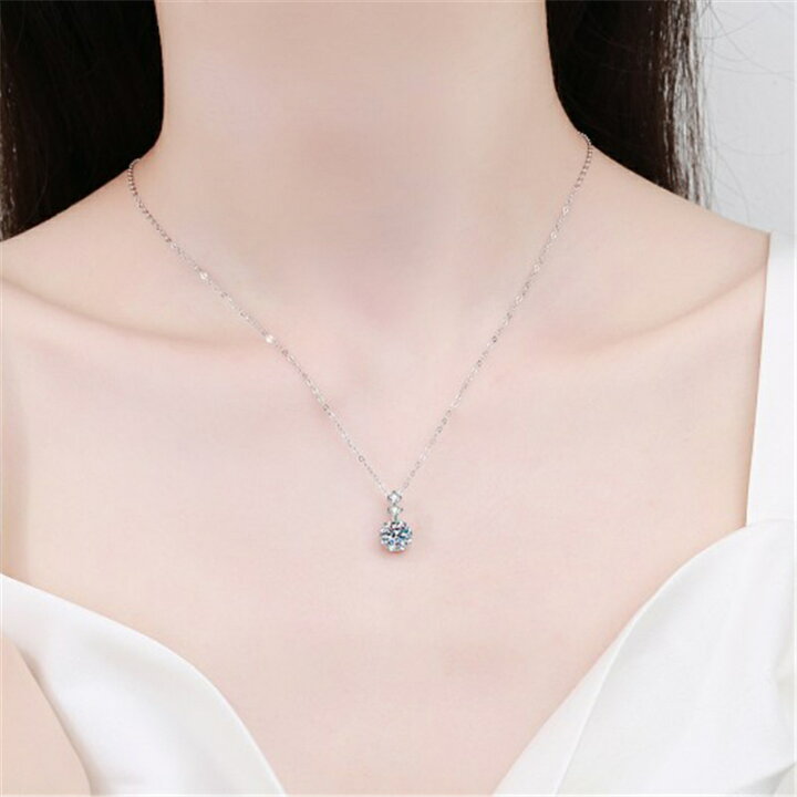 楽天市場】モアサナイト ネックレス レディース 豪華 1ct プラチナ 