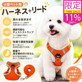 ＼衝撃セール！P6倍+11%OFF！／犬 ハーネス リード 子犬 小型 犬用 おしゃれ 簡単装着 かわいい トイプードル ハーネス チワワ ポメラニアン ハーネスリード ハーネスリードセット 犬具 胴輪 リードセット 散歩 お出かけ 犬 イヌ ドッグ dog 小型犬 ペット用