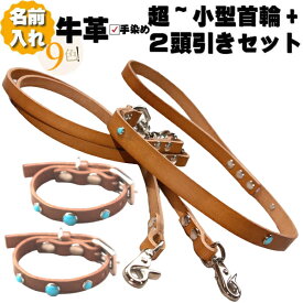 犬 首輪 2頭引き リード セット 革 名入れ ネーム入り 本革 ジュエリー 2頭引きリード 首輪 2本 セット 超小型犬 小型犬 名前入り 犬用 カップラー 軽量 軽い 迷子防止 お洒落 可愛い 多頭 多頭飼い 二頭引き 二頭 ドッグリード 絡まない 金具 カプラーリード ツイン レザー