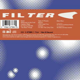 Filter - Title Of Record LP レコード 【輸入盤】