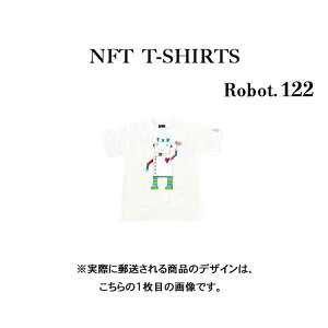Robot122NFT Tシャツ wearable社オリジナル ビッグTシャツ ジム ヨガ ランニング ダンス 白 ロゴ 吸水速乾 ゆったり スポーツウェア 子供が描いた絵 デザイン ロボット