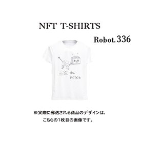 Robot336 NFT Tシャツ wearable社オリジナル ビッグTシャツ ジム ヨガ ランニング ダンス 白 ロゴ 吸水速乾 ゆったり スポーツウェア 子供が描いた絵 デザイン ロボット ユニセックス