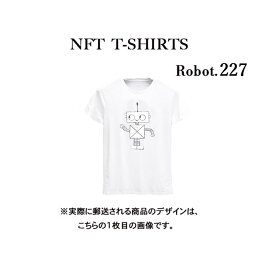 Robot227 NFT Tシャツ wearable社オリジナル ビッグTシャツ ジム ヨガ ランニング ダンス 白 ロゴ 吸水速乾 ゆったり スポーツウェア 子供が描いた絵 デザイン ロボット ユニセックス
