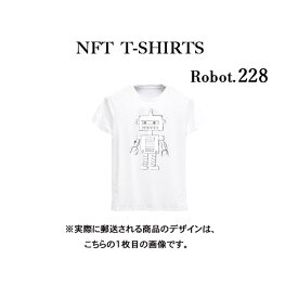 Robot228 NFT Tシャツ wearable社オリジナル ビッグTシャツ ジム ヨガ ランニング ダンス 白 ロゴ 吸水速乾 ゆったり スポーツウェア 子供が描いた絵 デザイン ロボット ユニセックス