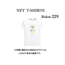 Robot229 NFT Tシャツ wearable社オリジナル ビッグTシャツ ジム ヨガ ランニング ダンス 白 ロゴ 吸水速乾 ゆったり スポーツウェア 子供が描いた絵 デザイン ロボット ユニセックス