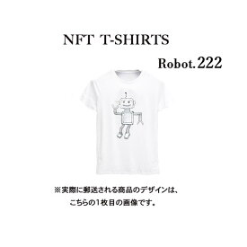 Robot222 NFT Tシャツ wearable社オリジナル ビッグTシャツ ジム ヨガ ランニング ダンス 白 ロゴ 吸水速乾 ゆったり スポーツウェア 子供が描いた絵 デザイン ロボット ユニセックス