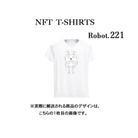 Robot221 NFT Tシャツ wearable社オリジナル ビッグTシャツ ジム ヨガ ランニング ダンス 白 ロゴ 吸水速乾 ゆったり スポーツウェア 子供が描いた絵 デザイン ロボット ユニセックス