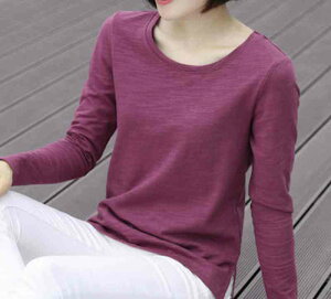 【\クーポン利用で20%OFF!/】 Tシャツ レディース ブラック 大人 かわいい 暖かい 人気 秋 シャツ 無地 キャンバー Vネック ティーシャツ ブラウス おしゃれ ロゴ ロング スポーツ カジュアル