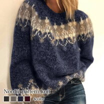 楽天市場】ノルディック柄ニット ハーフジップの通販