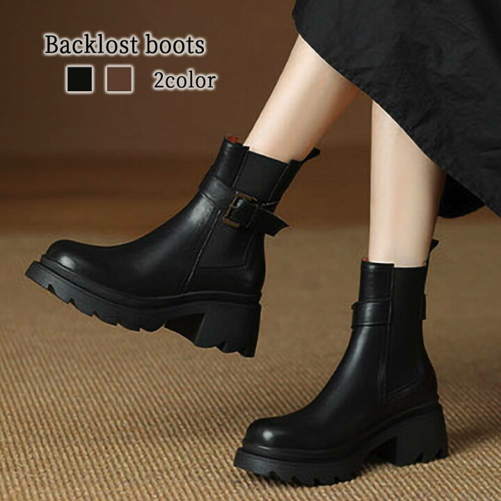 楽天市場】ブーツ レディース バックルショートブーツ ミドル レース  