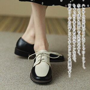【\クーポン利用で20%OFF!/】 ドレスシューズ レースアップシューズ スクエアトゥローファー 革靴 冬 可愛い 疲れない 靴 革 ブーツ スニーカー 痛くない 大人 春 秋 幅広 ブランド 厚底 レ