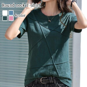 Tシャツ レディース ラウンドネックTシャツ ブラウス 5分袖 春 スポーツ ゆったり ブラック 40代 ロゴ カジュアル 7分袖 薄手 Vネック かわいい ティーシャツ 大人 人気 涼しい シャツ カットソ
