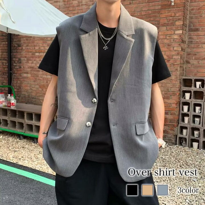 楽天市場】ベスト メンズ オーバーシャツベスト 大きいサイズ 冬 