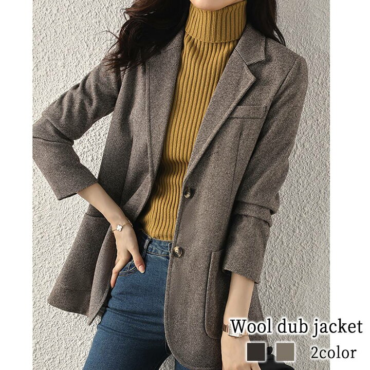 楽天市場】テーラードジャケット レディース ウールダブルジャケット  