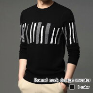 セーター メンズ ラウンドネックデザインセーター ノルディック Vネック タートルネック シニア ニット …