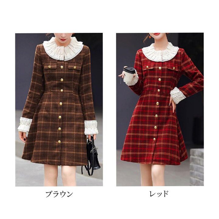 楽天市場】ワンピース レディース チェック柄シャツワンピース 長袖 