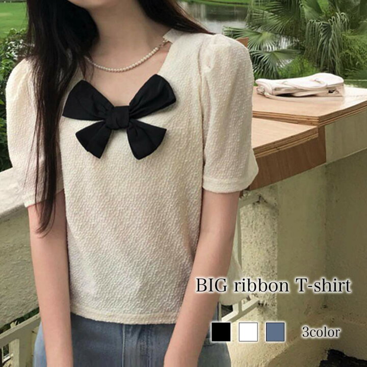 楽天市場】ブラウス レディース BIGリボンTシャツ 春 おしゃれ 