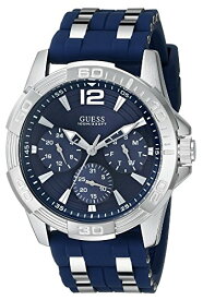 GUESS ゲス U0366G2 Blue Silicone シルバー×ブルーシリコンバンド メンズ 腕時計 並行輸入品